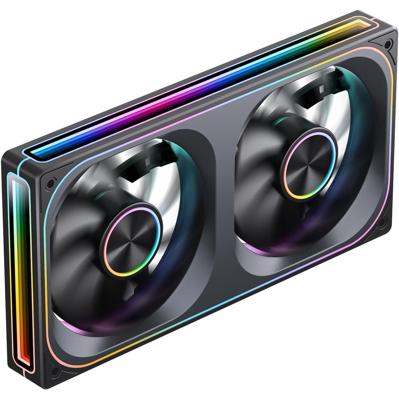 A large main feature product image of Jonsbo ZA-240 ARGB 120x240mm PWM Dual Fan Module (Black)