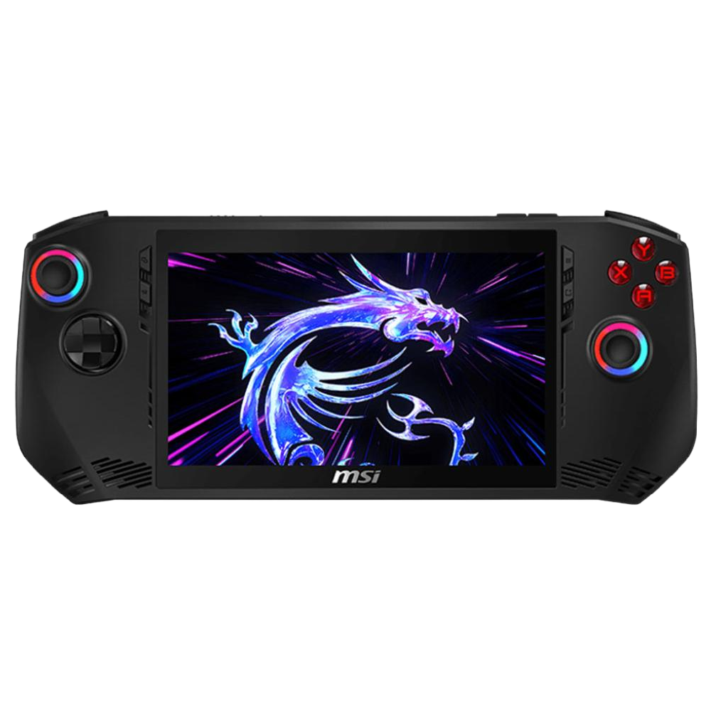 A large main feature product image of MSI Claw 7 AI+ (A2VM) - 7" 120Hz, Core Ultra 7 258V, 32GB/512GB - Win 11 Gaming Handheld