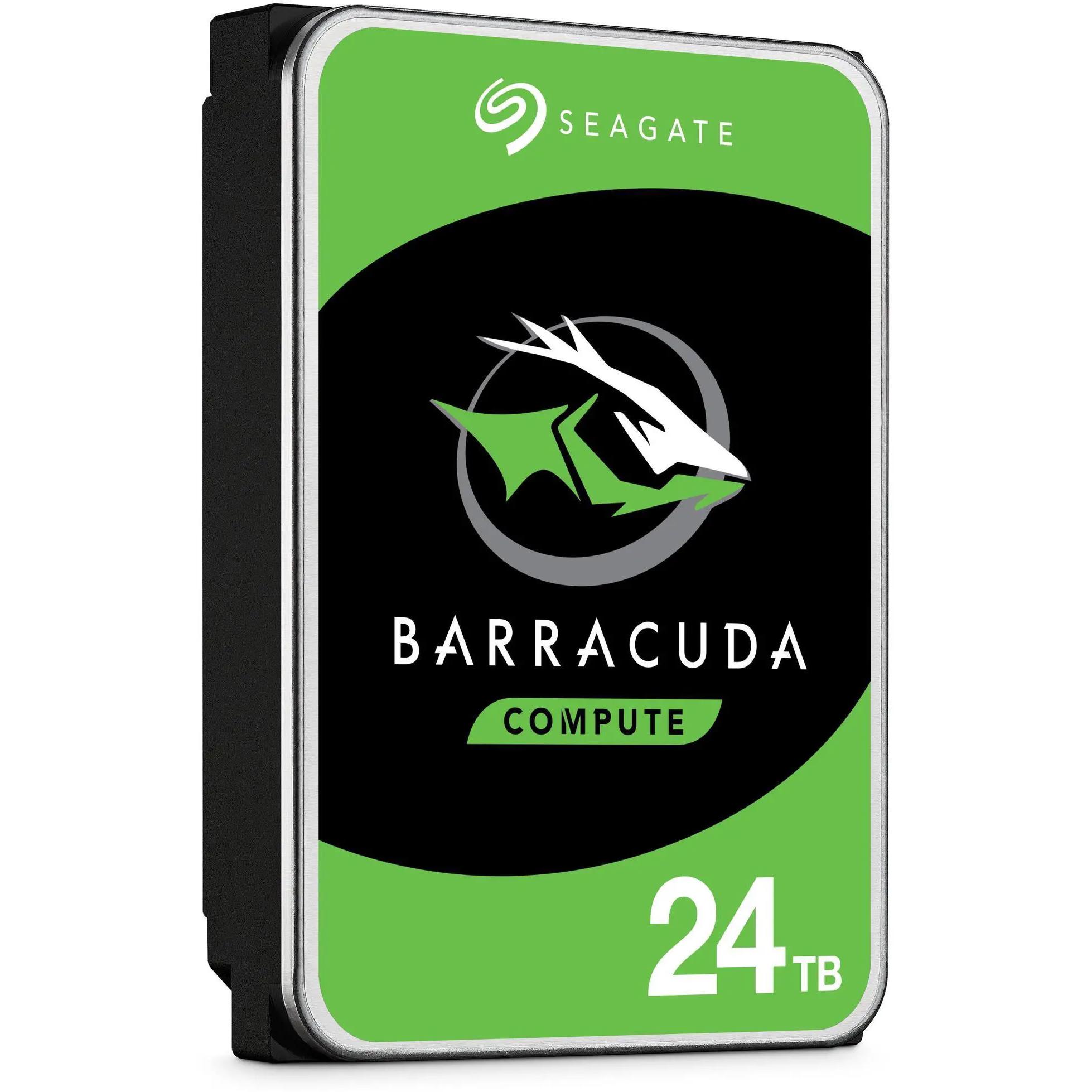 A large main feature product image of Seagate BarraCuda 3.5" Desktop HDD - 24TB 512MB