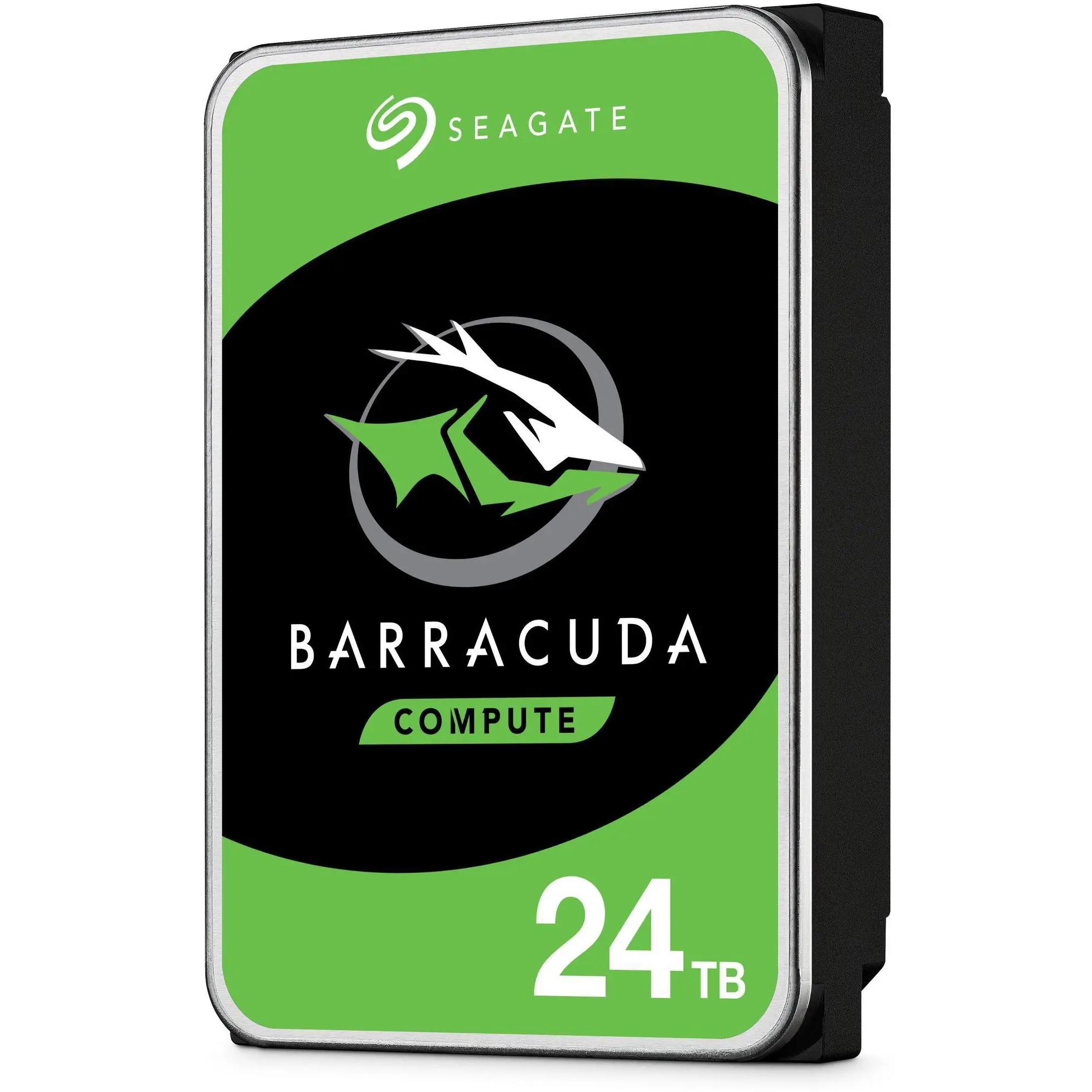A large main feature product image of Seagate BarraCuda 3.5" Desktop HDD - 24TB 512MB