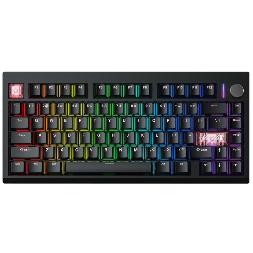 A large main feature product image of Fantech MAXFIT8 75% Wireless Mechanical Keyboard - Black (White Switch)