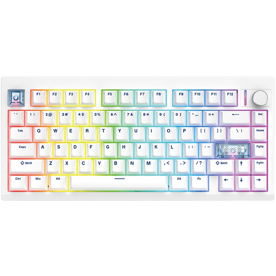 A large main feature product image of Fantech MAXFIT8 75% Wireless Mechanical Keyboard - White (White Switch)