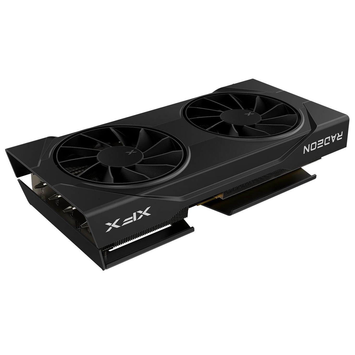 A large main feature product image of XFX Radeon RX 9060 XT Swift OC Dual Fan 16GB GDDR6