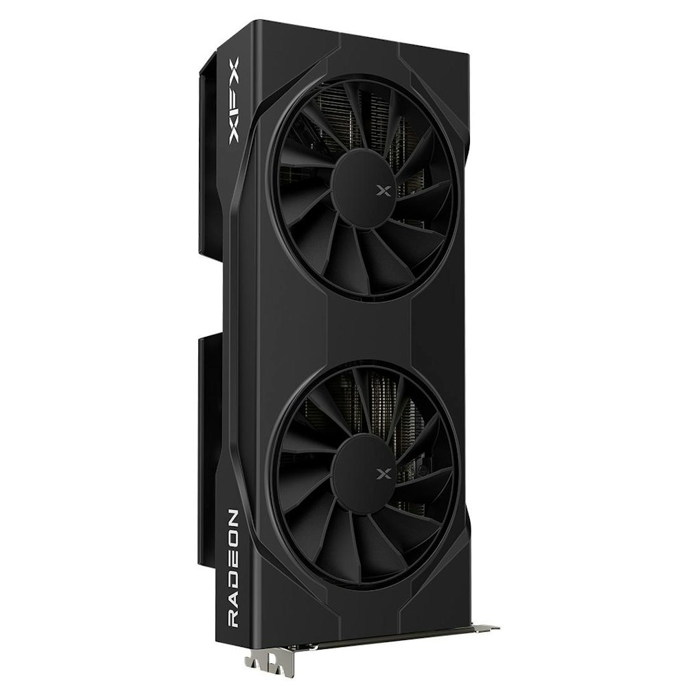 A large main feature product image of XFX Radeon RX 9060 XT Swift OC Dual Fan 16GB GDDR6