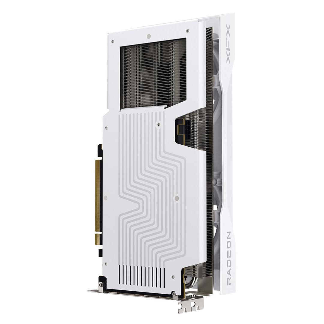 A large main feature product image of XFX Radeon RX 9060 XT Swift OC Dual Fan 16GB GDDR6 - White
