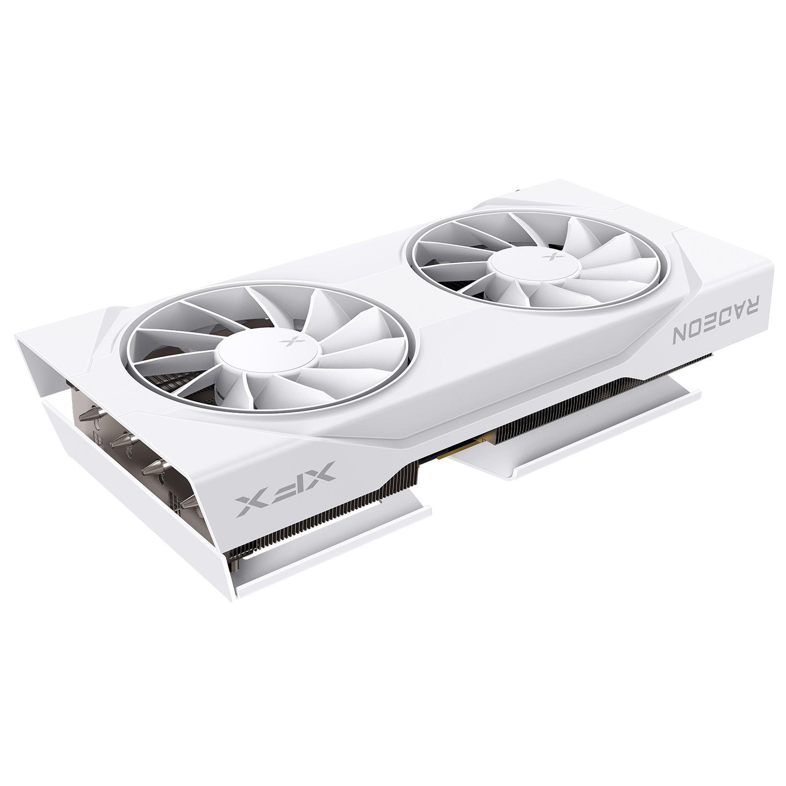 A large main feature product image of XFX Radeon RX 9060 XT Swift OC Dual Fan 16GB GDDR6 - White