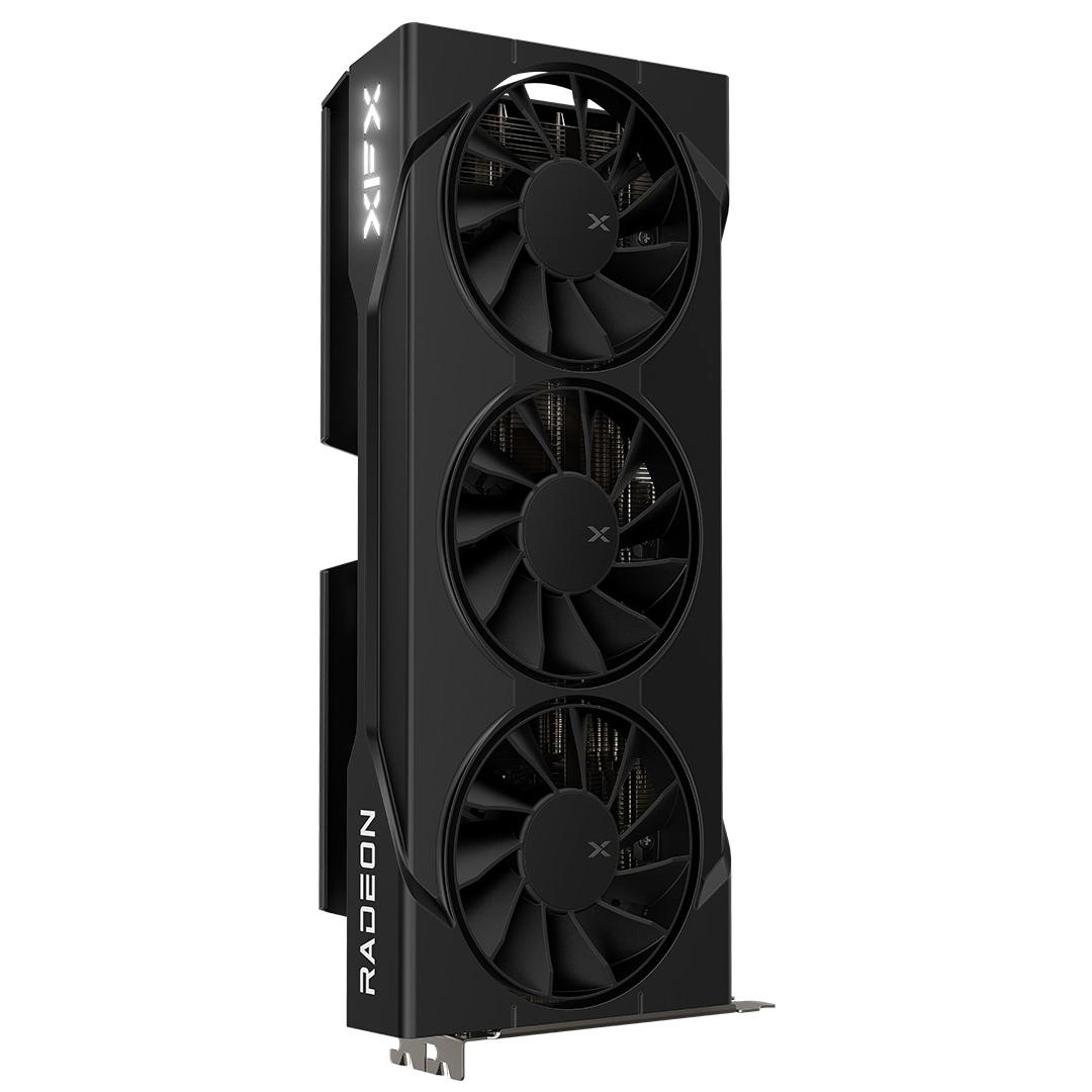 A large main feature product image of XFX Radeon RX 9060 XT Swift OC Triple Fan 16GB GDDR6 - Black