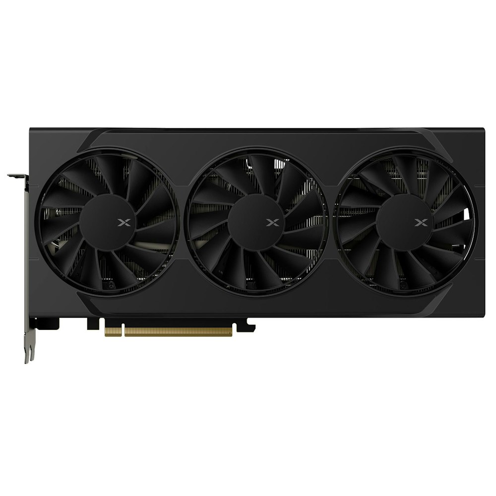 A large main feature product image of XFX Radeon RX 9060 XT Swift OC Triple Fan 16GB GDDR6 - Black