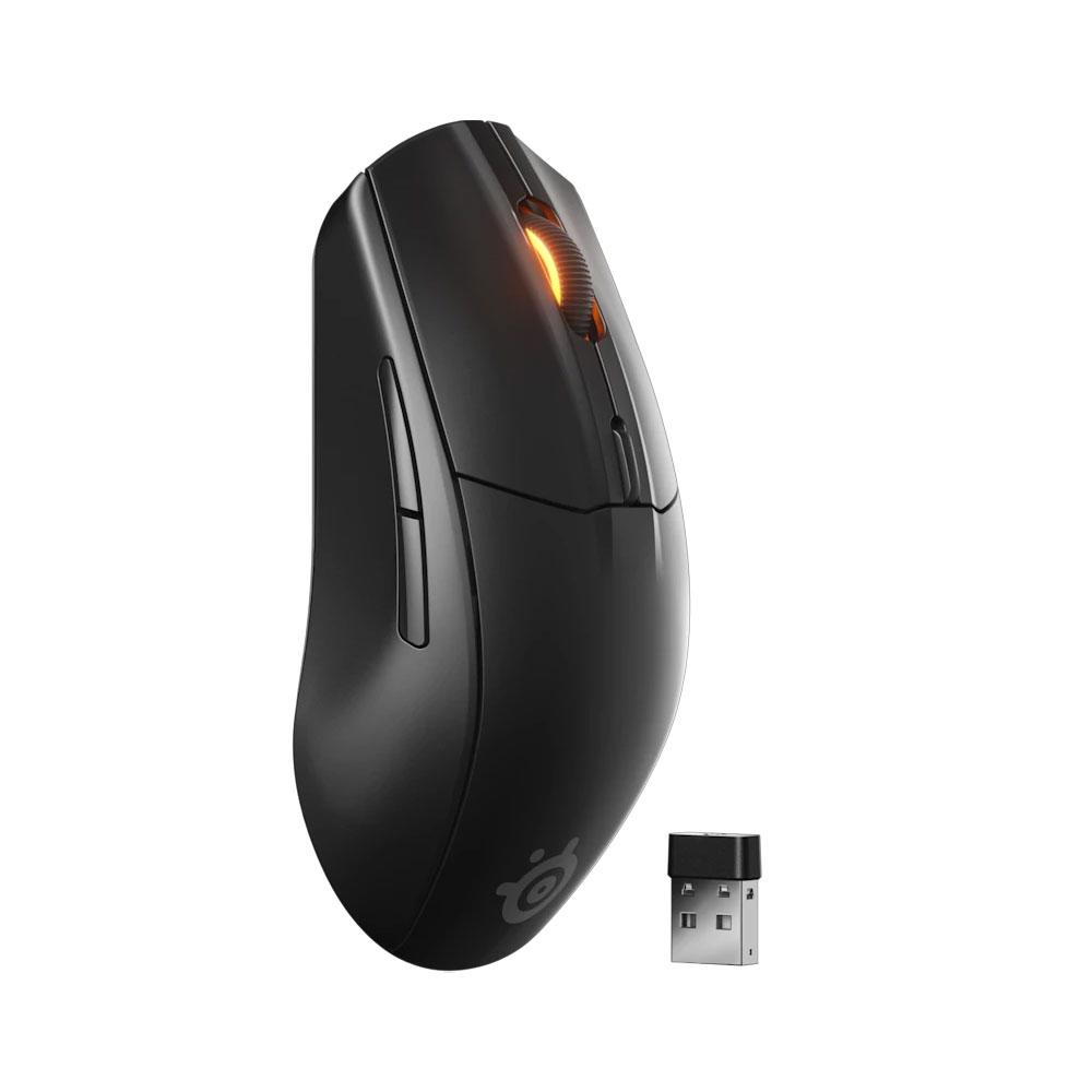 A large main feature product image of SteelSeries Rival 3 Gen 2 Wireless Gaming Mouse - Black