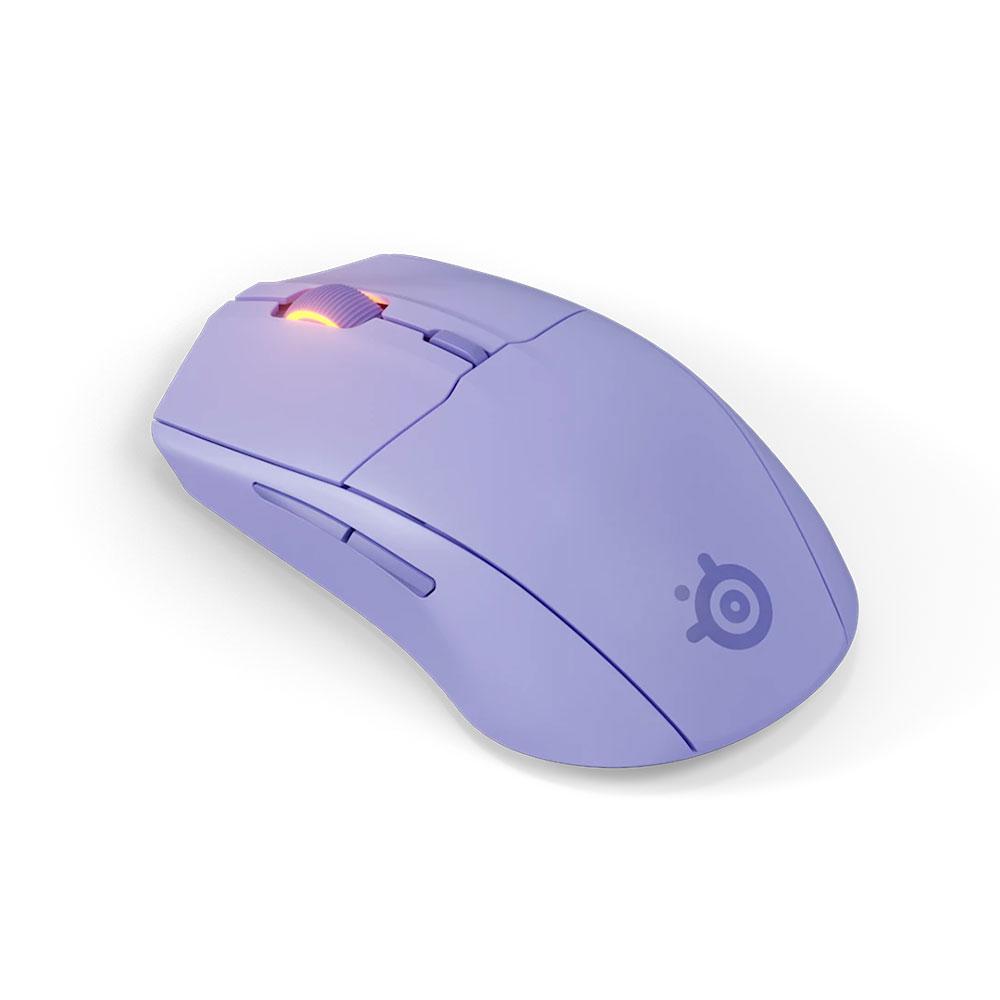 A large main feature product image of SteelSeries Rival 3 Gen 2 Wireless Gaming Mouse - Lavender