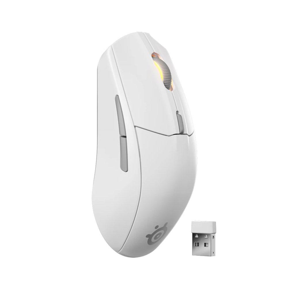 A large main feature product image of SteelSeries Rival 3 Gen 2 Wireless Gaming Mouse - White