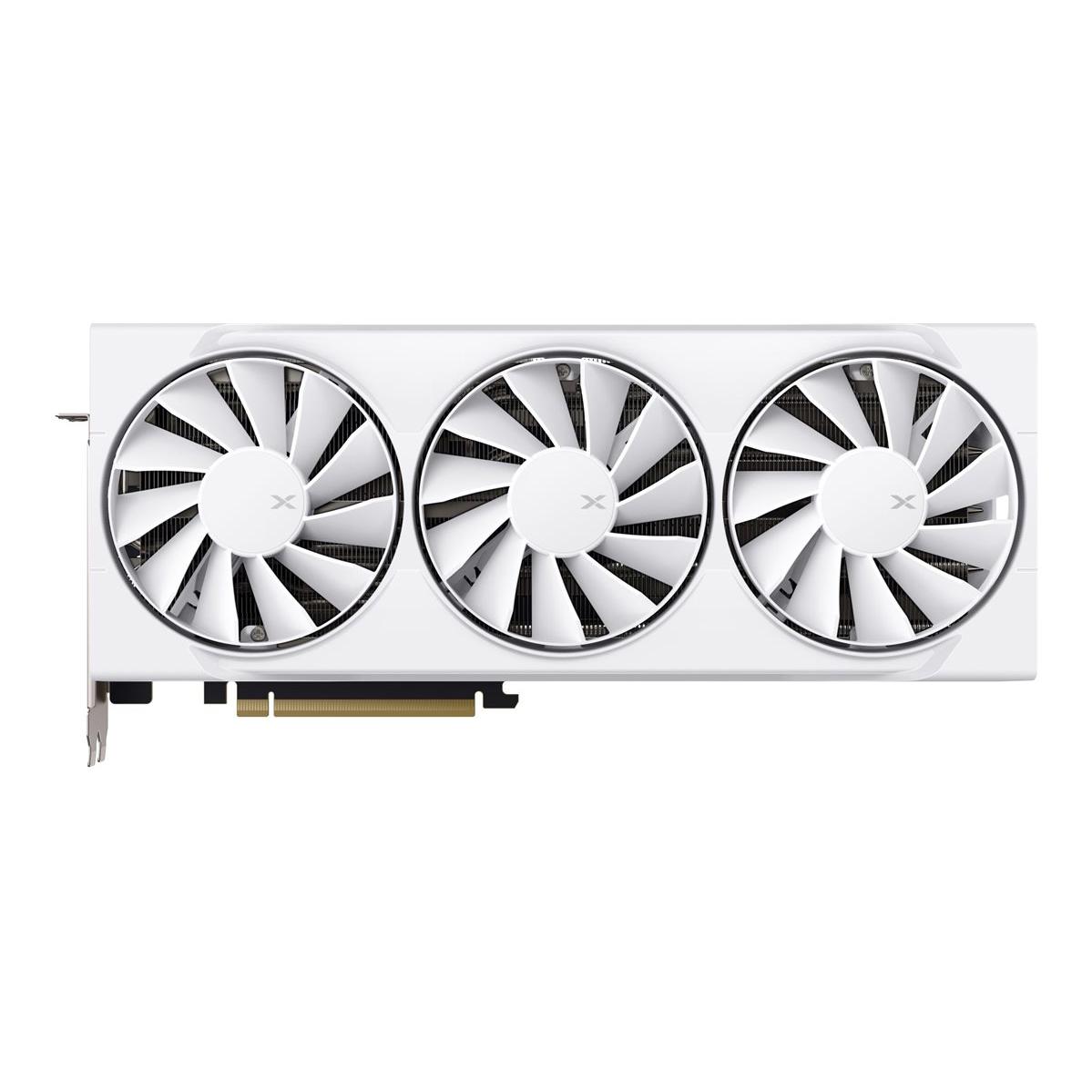 A large main feature product image of XFX Radeon RX 9070 XT Swift 16GB GDDR6 - White