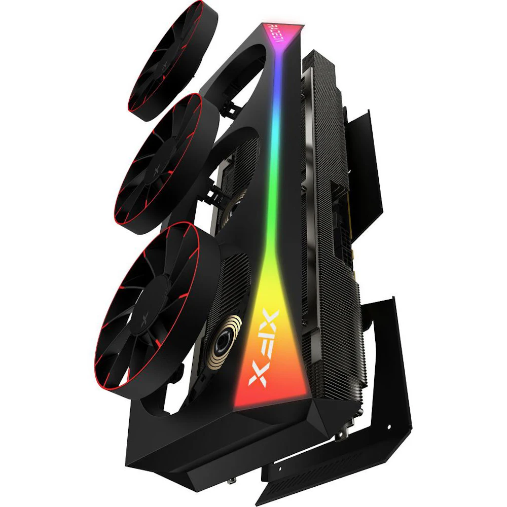 A large main feature product image of XFX Radeon RX 9070 XT Mercury OC 16GB GDDR6 - Magnetic Air Edition