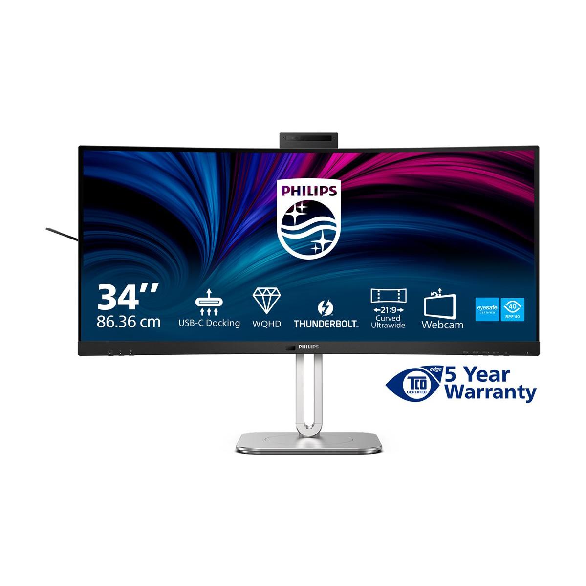 A large main feature product image of Philips 34B2U6603CH - 34" Curved 1440p Ultrawide 120Hz VA Business Monitor