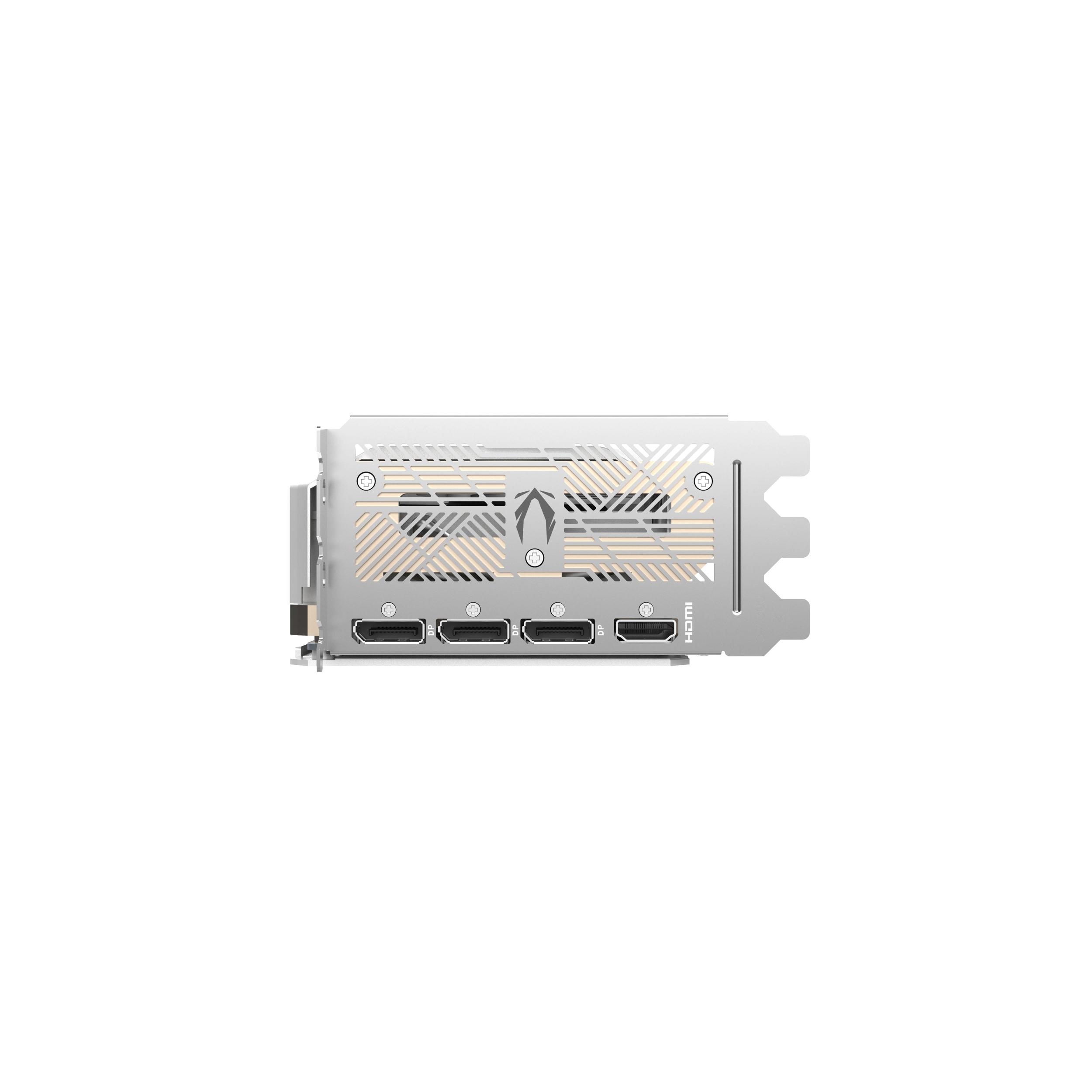 A large main feature product image of ZOTAC Gaming GeForce RTX 5070 Ti Solid Core OC 16GB GDDR7 - White