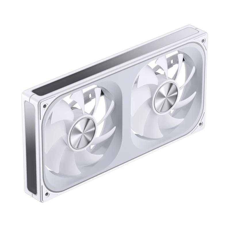A large main feature product image of Jonsbo ZA-240 ARGB 120x240mm PWM Dual Fan Module (White)