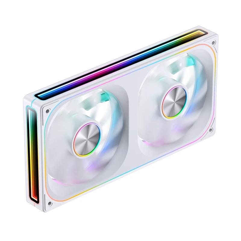 A large main feature product image of Jonsbo ZA-240 ARGB 120x240mm PWM Dual Fan Module (White)