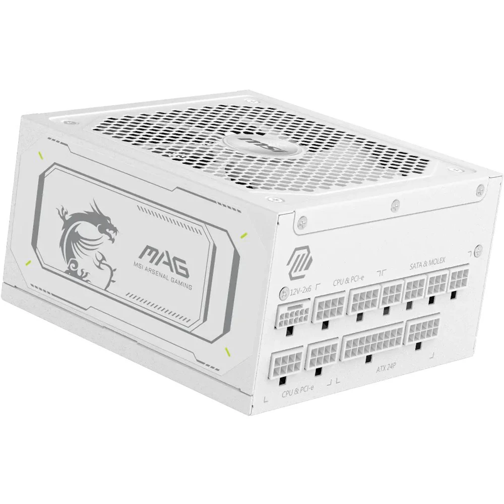 MSI MAG A1000GL - 1000W Gold PCIe 5.0 ATX Modular PSU - White