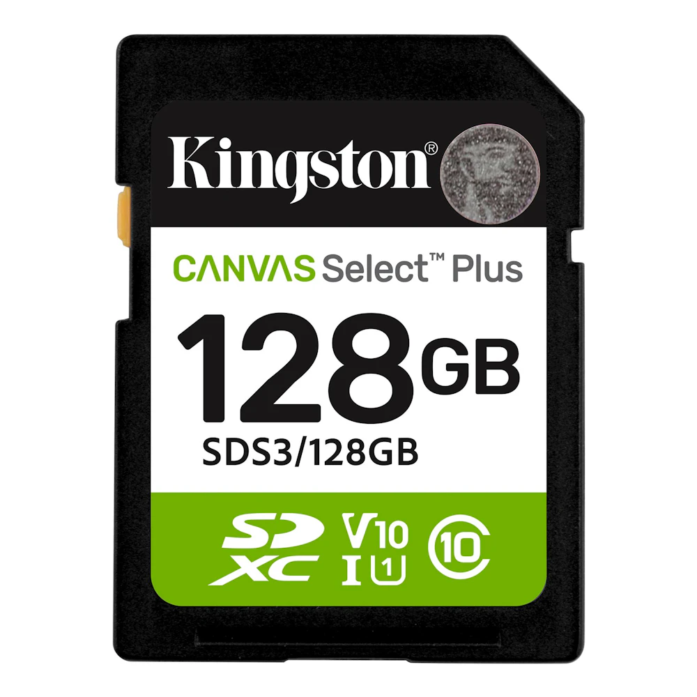 Kingston Canvas Select Plus 128GB SDXC U1 V10 UHS-I SD Card