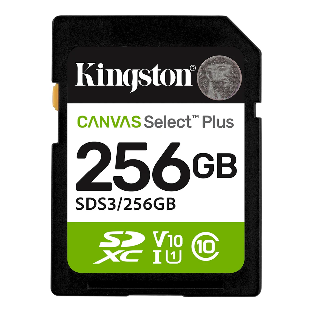 Kingston Canvas Select Plus 256GB SDXC U1 V10 UHS-I SD Card