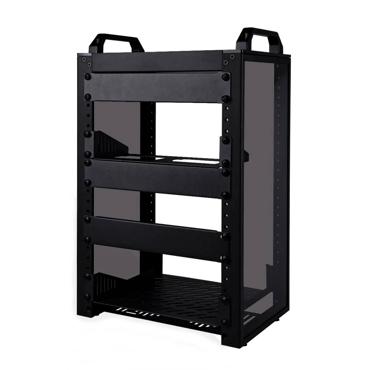 A large main feature product image of DeskPi RackMate T1 Rackmount 10" 8U Server Cabinet (Black)