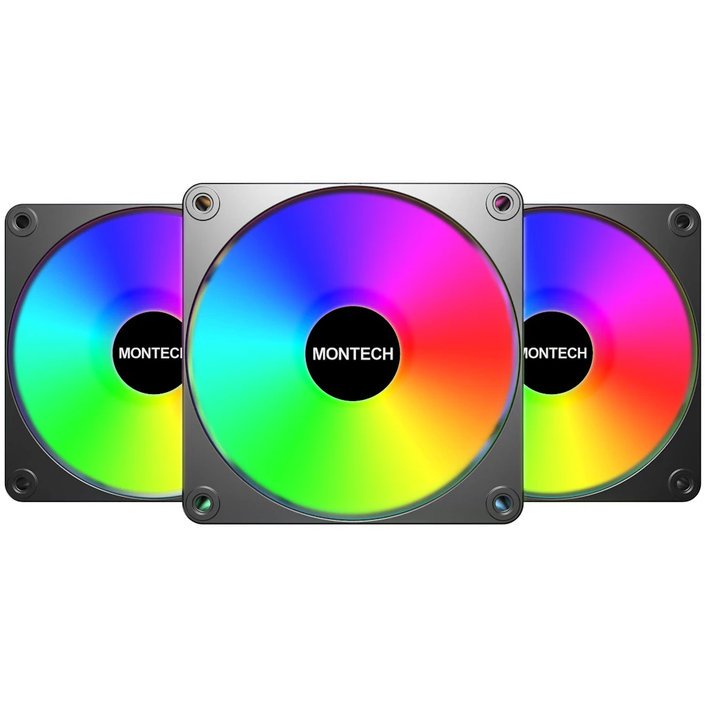 Montech GF120 V2 ARGB 120mm PWM Fan 3-Pack (Black)