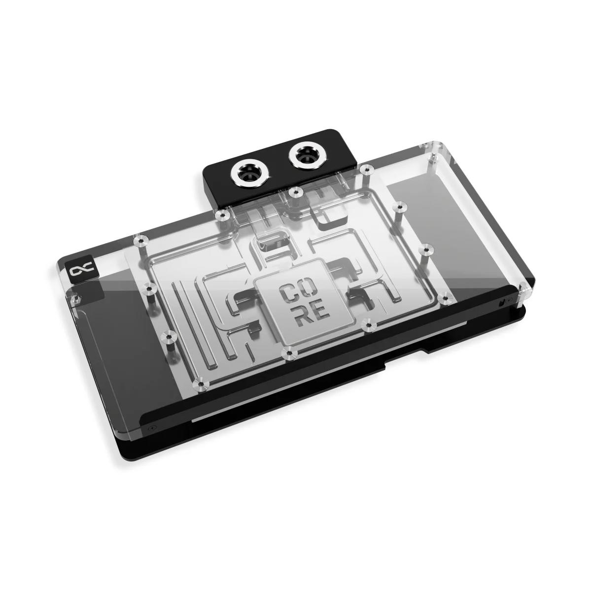 A large main feature product image of Alphacool Core RX 9070 XT NITRO+ GPU Water Block