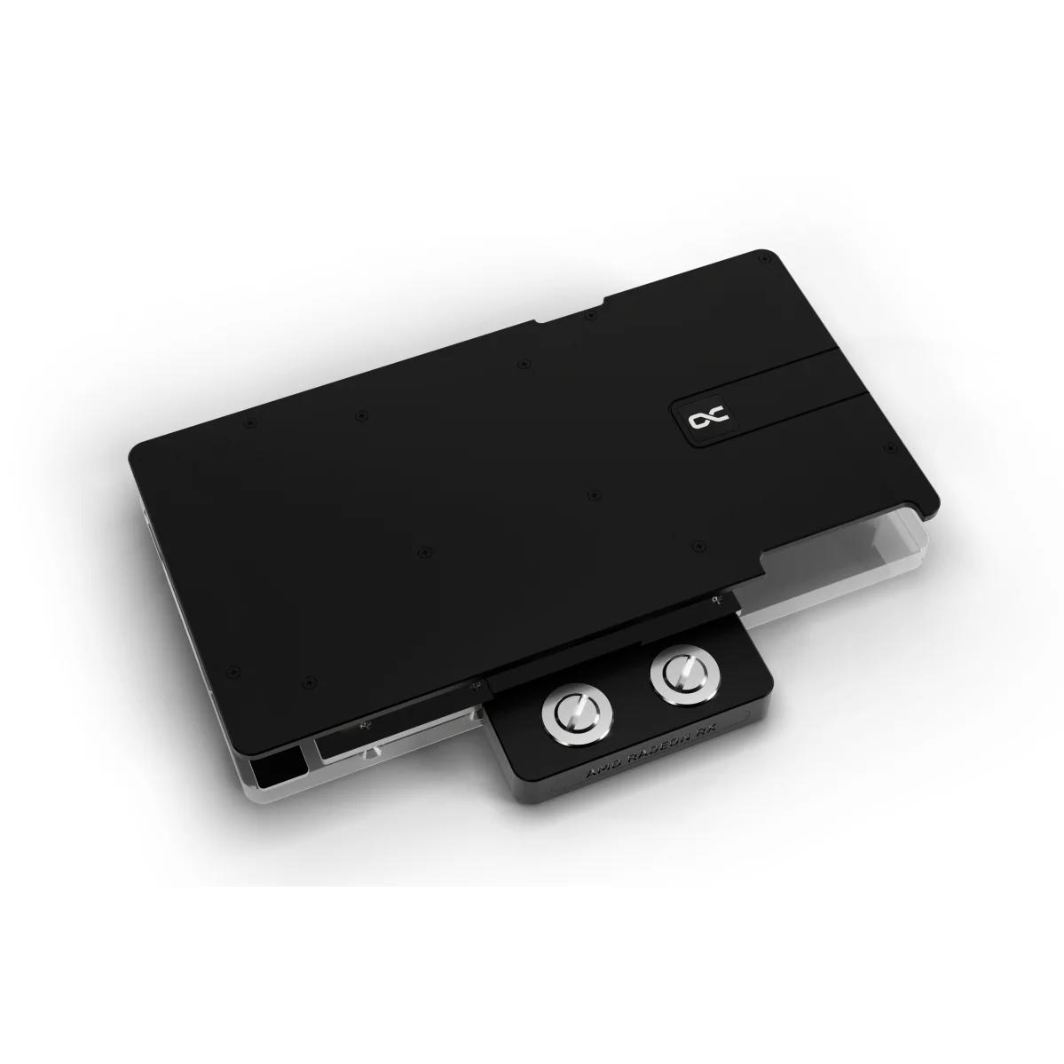 A large main feature product image of Alphacool Core RX 9070 XT TUF/PRIME GPU Water Block