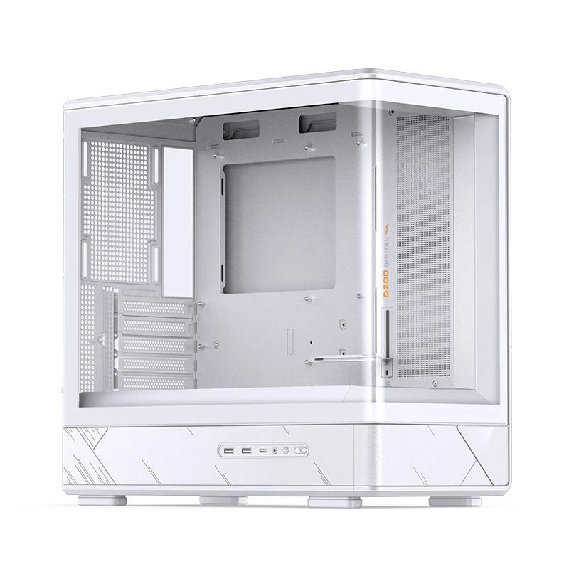 A large main feature product image of Jonsbo D200 Tempered Glass Micro Tower Case (White)