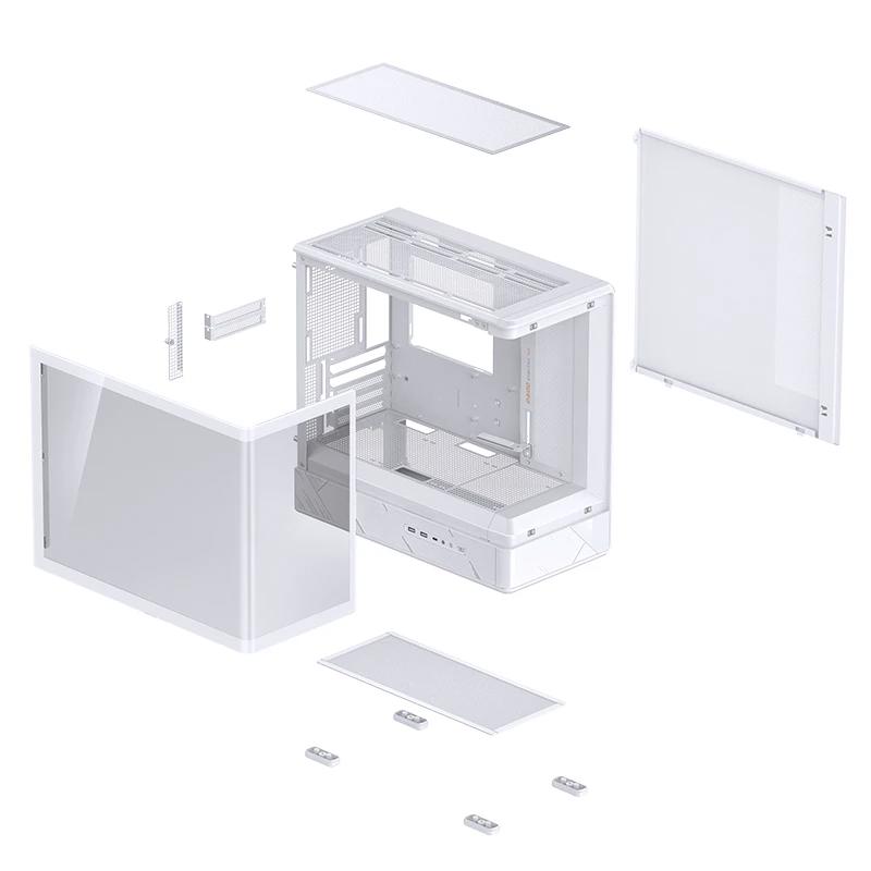 A large main feature product image of Jonsbo D200 Tempered Glass Micro Tower Case (White)