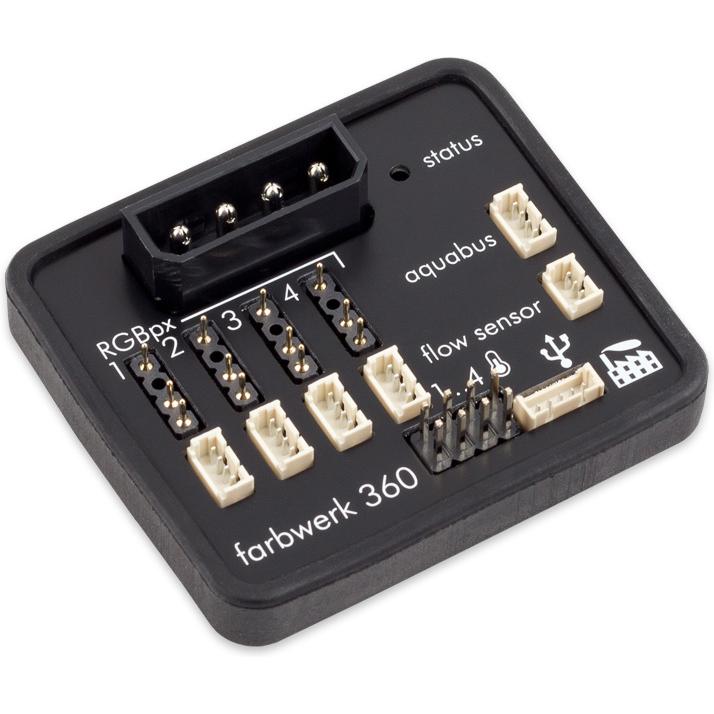 A large main feature product image of Aqua Computer fabwerk 360 RGB Controller Kit