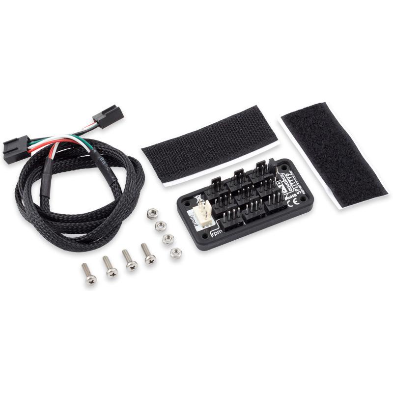 A large main feature product image of Aqua Computer Splitty9 - 9-Port PWM Fan Splitter