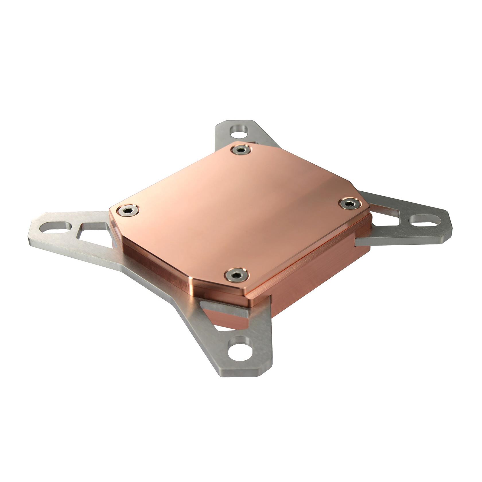 A large main feature product image of Watercool HEATKILLER IV PRO CPU Water Block for Intel (Pure Copper)