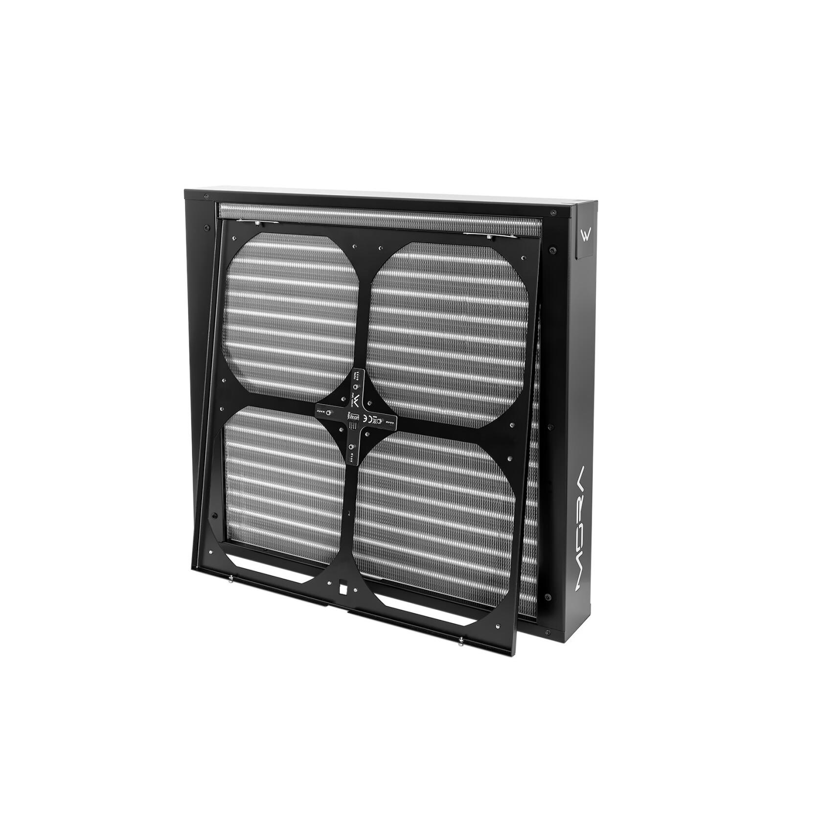 A large main feature product image of Watercool MO-RA IV 400 High-Performance External Radiator (Black)