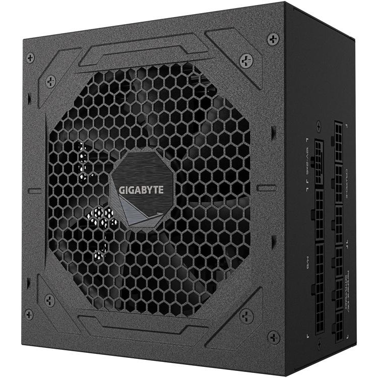 A large main feature product image of Gigabyte UD750GM - 750W Gold PCIe 5.0 ATX Modular PSU 
