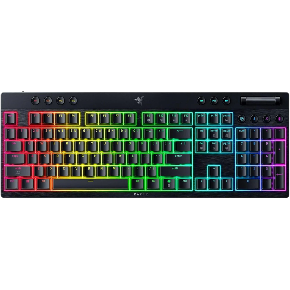 A large main feature product image of Razer BlackWidow V4 Low-Profile Hyperspeed - Wireless Mechanical Gaming Keyboard (Green Switch)