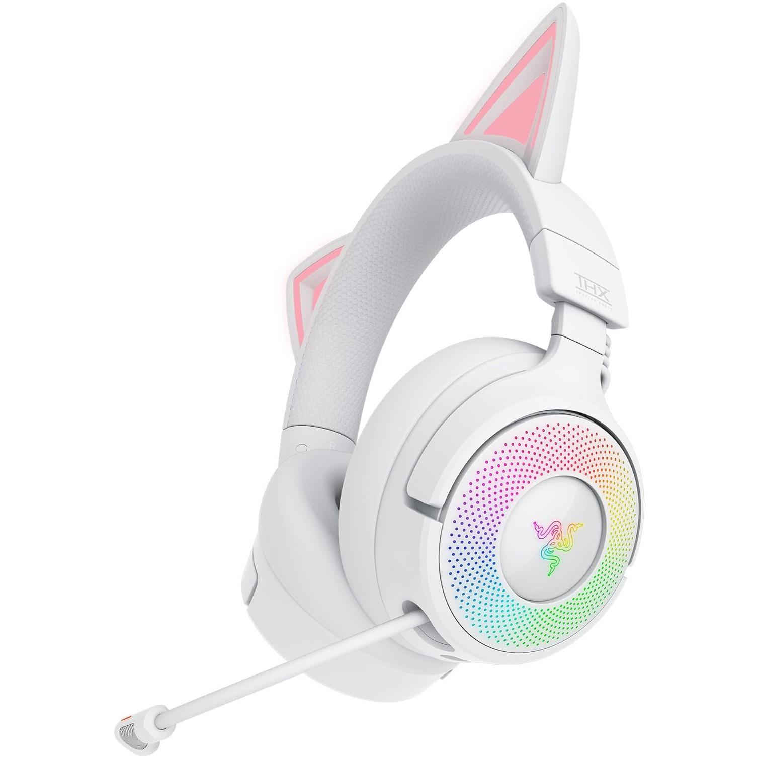 A large main feature product image of Razer Kraken Kitty V3 Pro - Wireless RGB Gaming Headset (White)