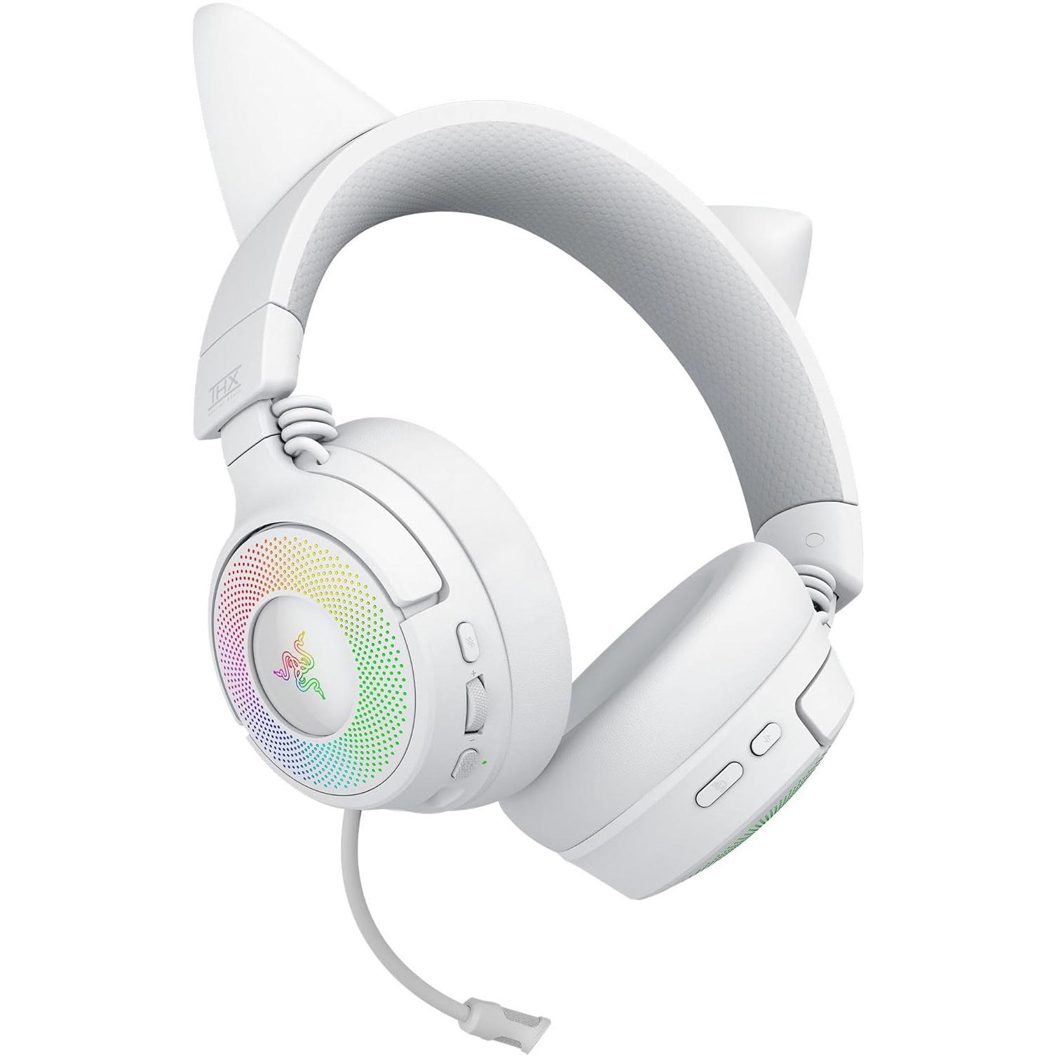 A large main feature product image of Razer Kraken Kitty V3 Pro - Wireless RGB Gaming Headset (White)