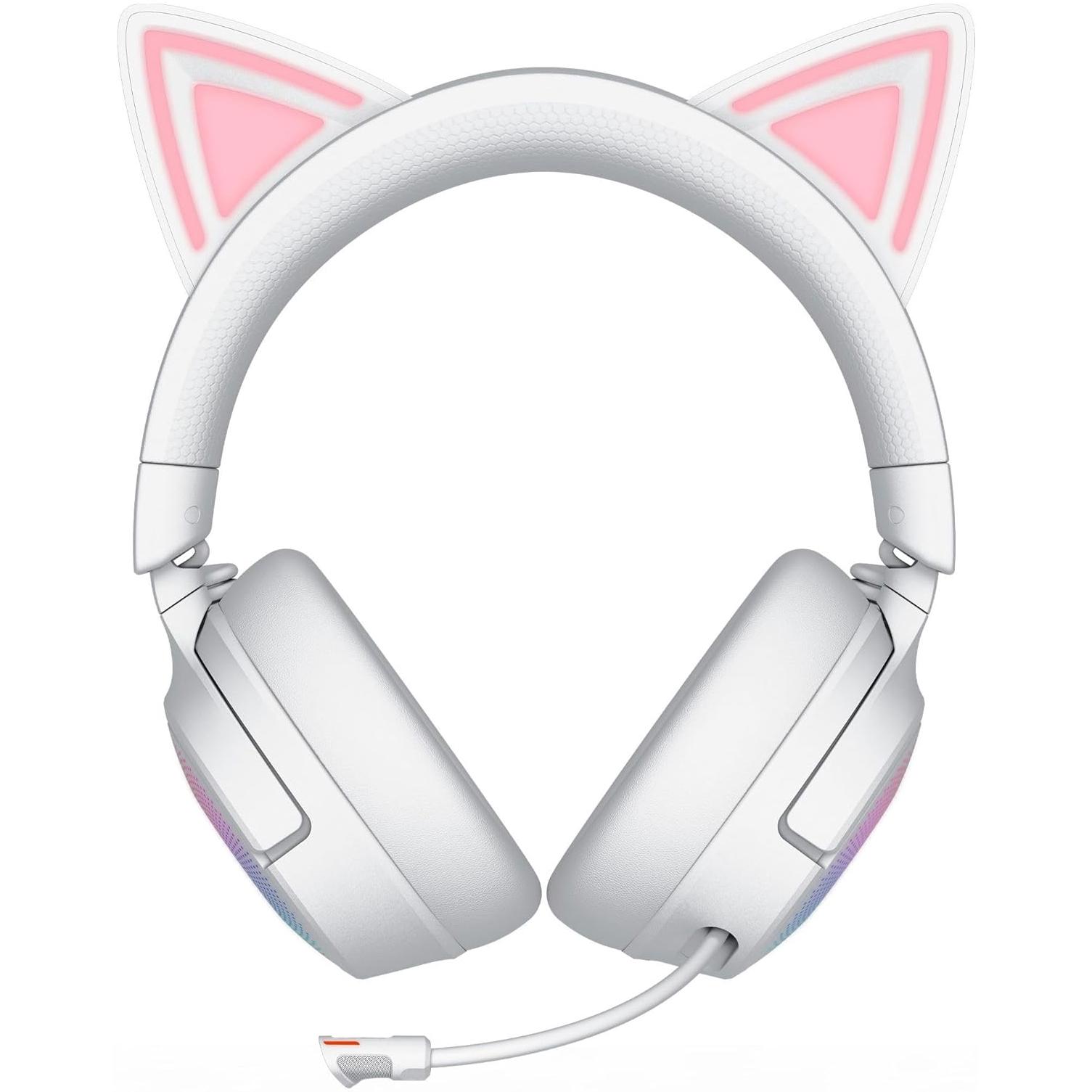 A large main feature product image of Razer Kraken Kitty V3 Pro - Wireless RGB Gaming Headset (White)