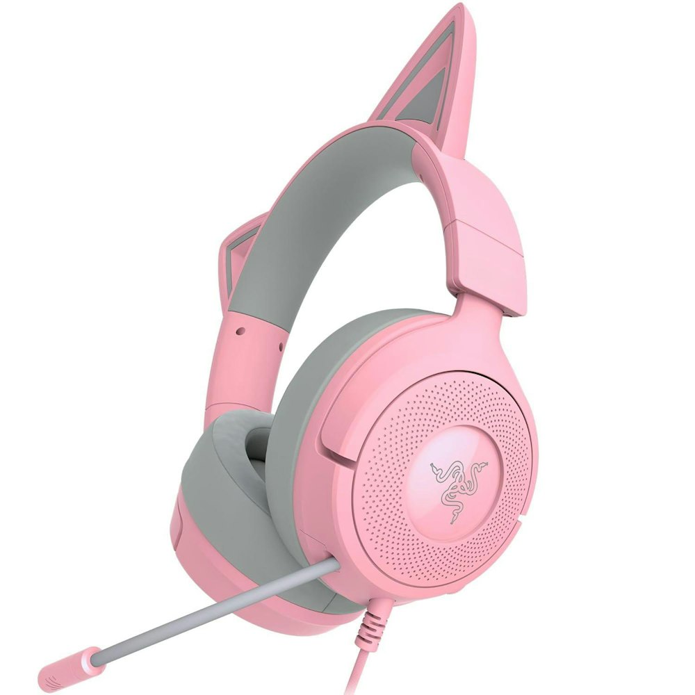 A large main feature product image of Razer Kraken Kitty V3 X - Wired RGB Gaming Headset (Quartz Pink)