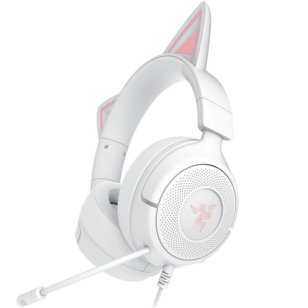 A large main feature product image of Razer Kraken Kitty V3 X - Wired RGB Gaming Headset (White)