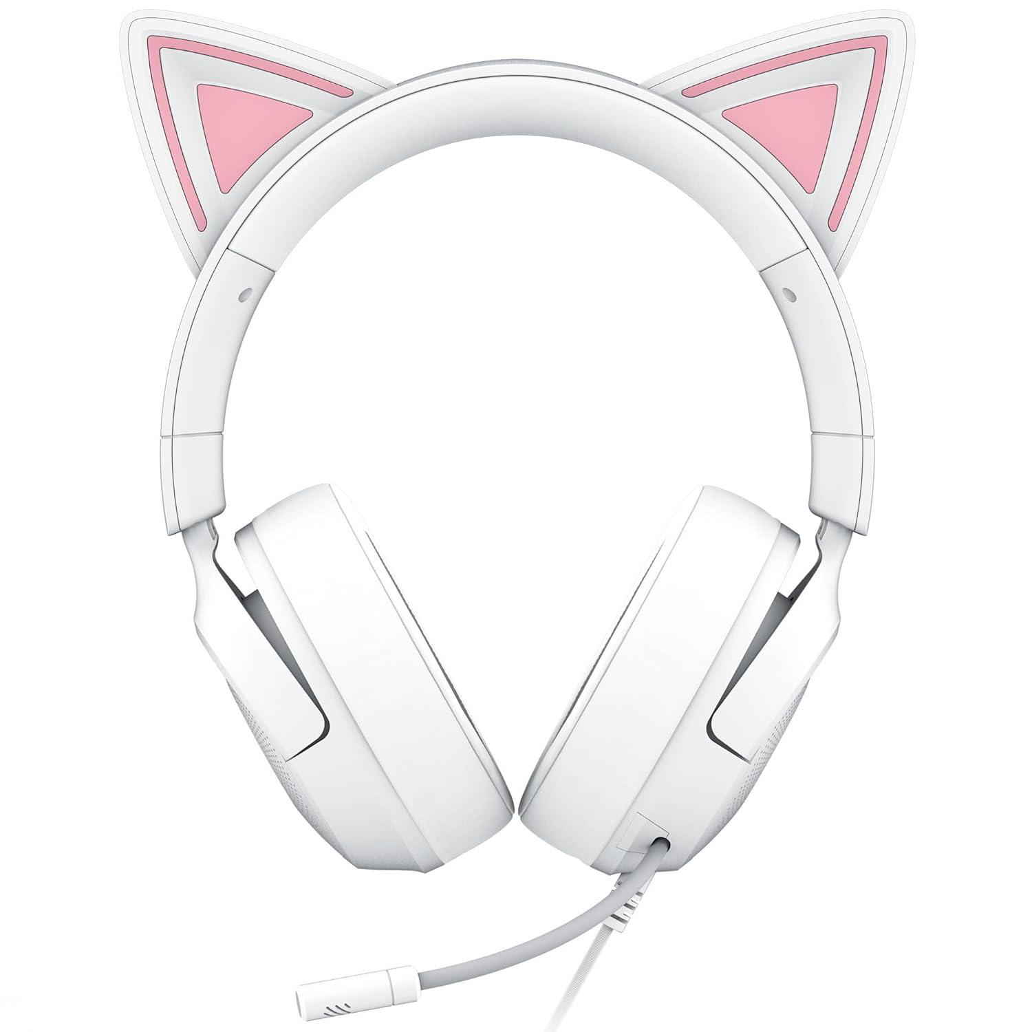 A large main feature product image of Razer Kraken Kitty V3 X - Wired RGB Gaming Headset (White)