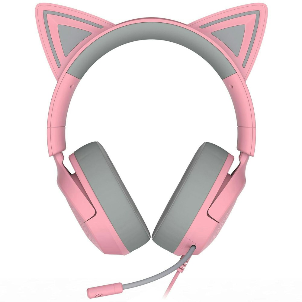 A large main feature product image of Razer Kraken Kitty V3 X - Wired RGB Gaming Headset (Quartz Pink)
