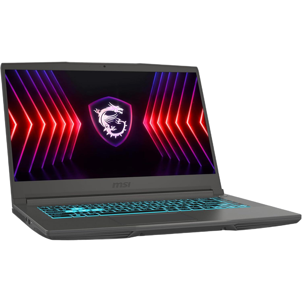 A large main feature product image of MSI Thin 15 (B13) - 15.6" 144Hz, i5-13420H, RTX 3050, 16GB/512GB - Win 11 Gaming Notebook
