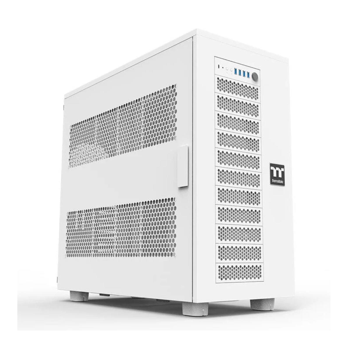 A large main feature product image of Thermaltake AX700 XL-ATX Super Tower Case Snow Edition