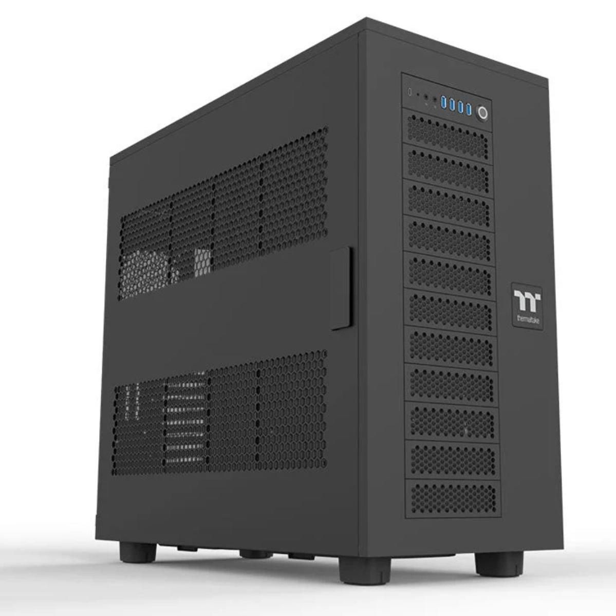 A large main feature product image of Thermaltake AX700 XL-ATX Super Tower Case Black Edition