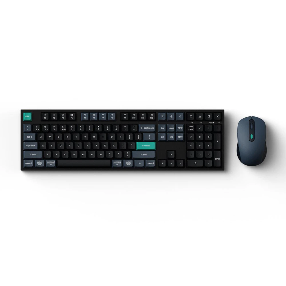 Keychron B36 Silent Keyboard and BM25 Silent Mouse Wireless Combo - Black and Blue