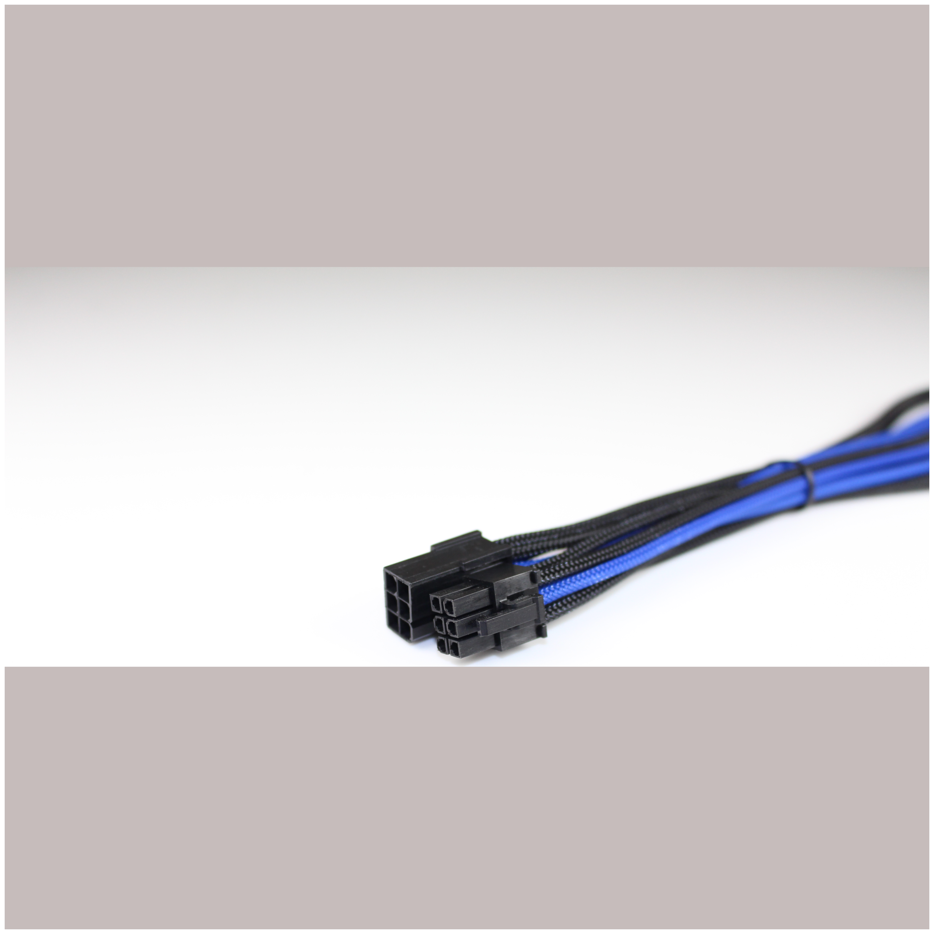 A large main feature product image of EX-DEMO GamerChief 6-Pin PCIe 45cm Sleeved Extension Cable (Black/Blue)
