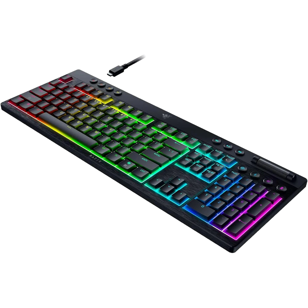 A large main feature product image of Razer BlackWidow V4 Low-Profile Hyperspeed - Wireless Mechanical Gaming Keyboard (Orange Switch)