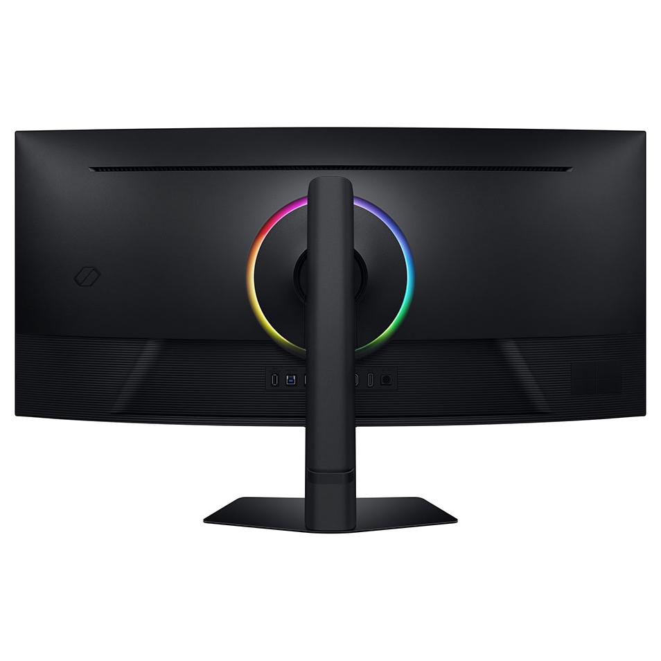 A large main feature product image of Samsung Odyssey  G7 G75F - 40" Curved 2160p 180Hz VA Gaming Monitor